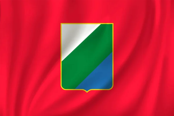Bandeira Abruzzo Acenando Vento Sobre Fundo Seda Estado Itália — Vetor de Stock