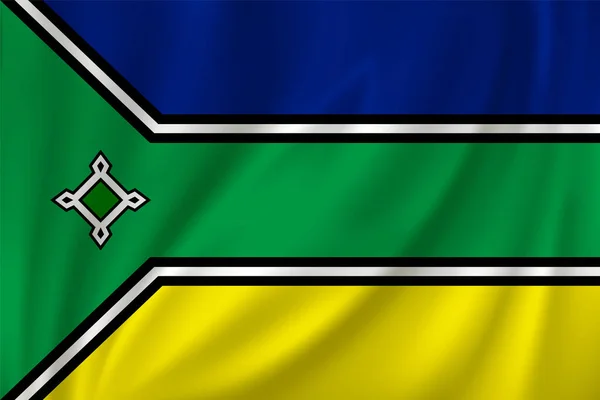 Flaga Amapy Machająca Wietrze Jedwabnym Tle Państwo Brazylia — Wektor stockowy