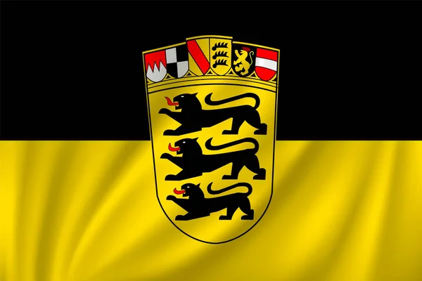Bandera Baden Wurttemberg Ondeando Viento Sobre Fondo Seda Estado Alemania — Archivo Imágenes Vectoriales