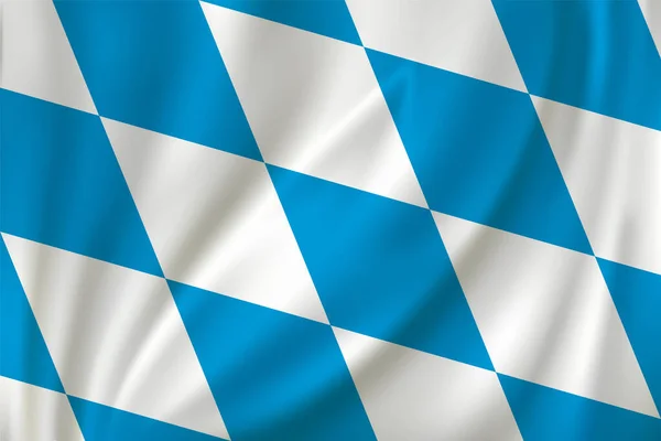 Bavyera Bayrağı Rüzgarda Sallanıyor Ipek Arka Planda Almanya Devleti — Stok Vektör