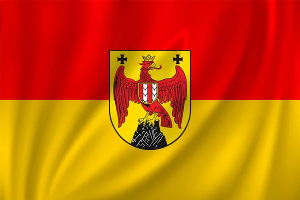 Bandeira Burgenland Acenando Vento Sobre Fundo Seda — Vetor de Stock