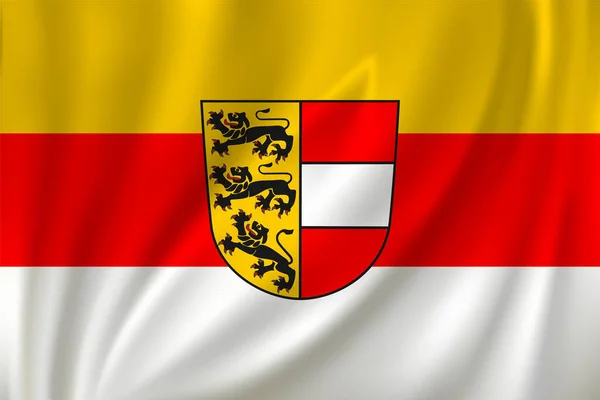 Флаг Каринтии Размахивающий Ветру Шелковом Фоне — стоковый вектор