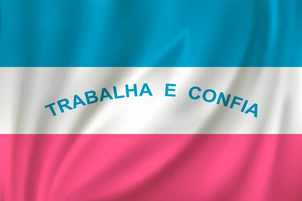絹の背景に風になびくエスピリトサントの旗 ブラジル国家 — ストックベクタ