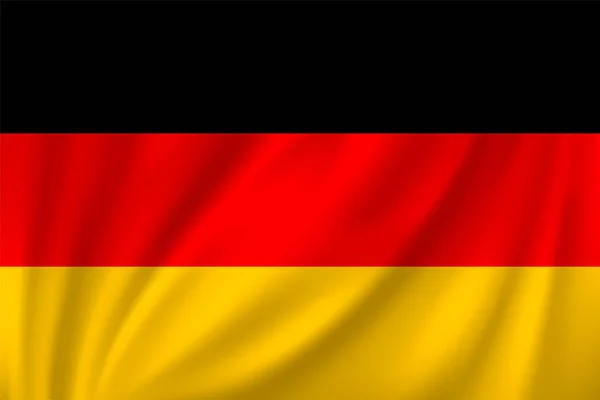 Pek Arka Planda Rüzgarda Dalgalanan Almanya Bayrağı — Stok Vektör