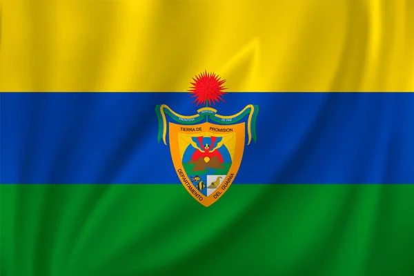 Guinejská Vlajka Vlála Větru Hedvábném Pozadí Department Colombia — Stockový vektor