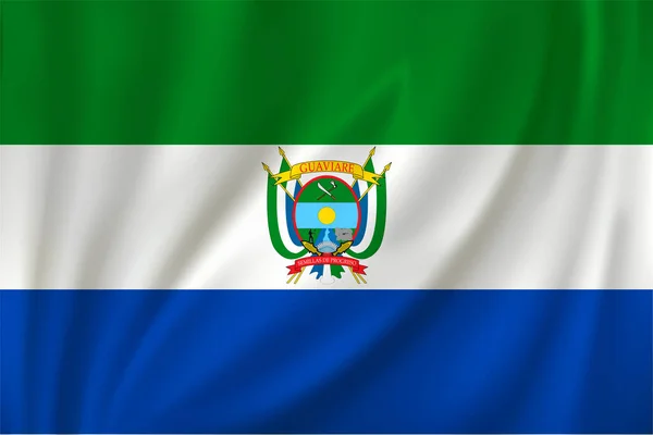 Guaviare Zászlója Lengeti Szelet Selyem Alapon Kolumbia Megye — Stock Vector