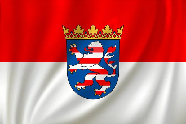 Флаг Гессена Машущий Ветру Шелковом Фоне Германия — стоковый вектор