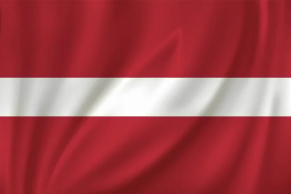 Pek Arka Planda Rüzgarda Dalgalanan Letonya Bayrağı — Stok Vektör