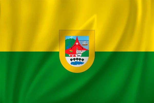 Σημαία Του Narino Κυματίζει Στον Άνεμο Φόντο Μετάξι Τμήμα Κολομβία — Διανυσματικό Αρχείο