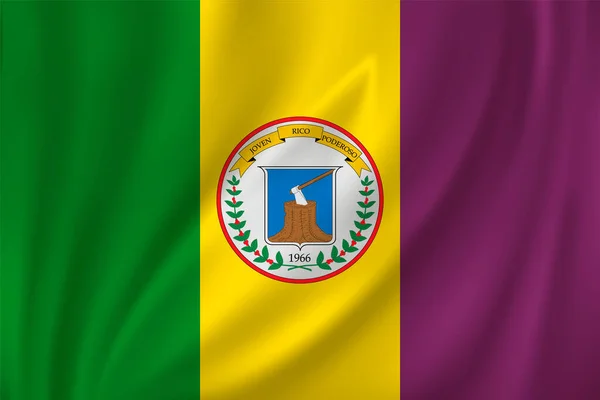 Bandiera Quindio Sventola Nel Vento Sfondo Seta Dipartimento Colombia — Vettoriale Stock