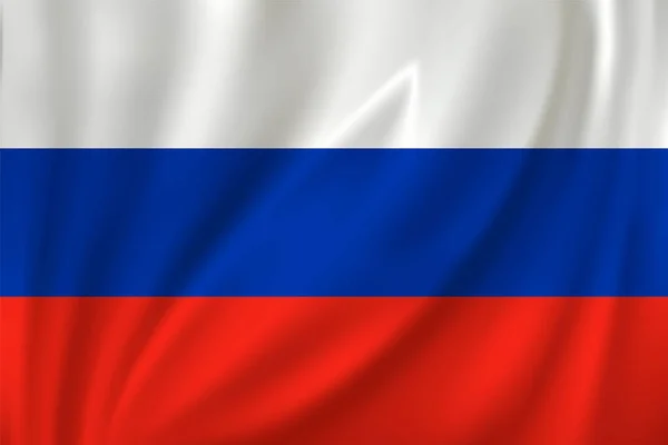 Bandeira Rússia Acenando Vento Sobre Fundo Seda —  Vetores de Stock