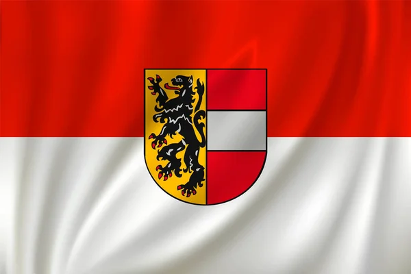 Bandeira Salzburgo Acenando Vento Sobre Fundo Seda —  Vetores de Stock