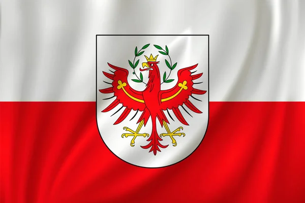 Bandeira Tirol Acenando Vento Sobre Fundo Seda — Vetor de Stock