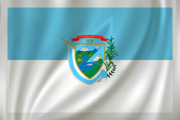 Bandiera Della Valle Del Cauca Sventola Nel Vento Fondo Seta — Vettoriale Stock