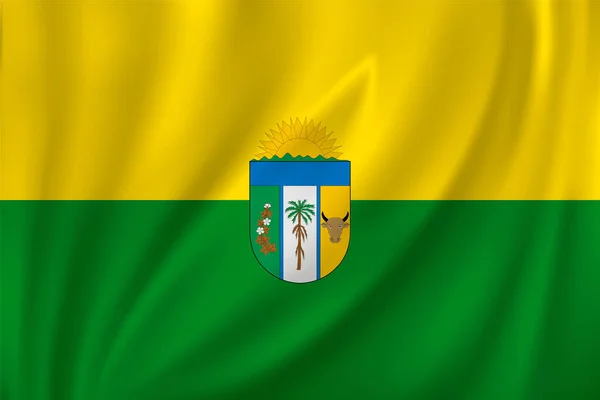 Flaga Vichady Machająca Wietrze Jedwabnym Tle Departament Kolumbia — Wektor stockowy