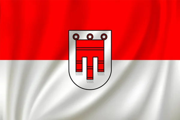 Σημαία Της Vorarlberg Κυματίζει Στον Άνεμο Στο Φόντο Μετάξι — Διανυσματικό Αρχείο