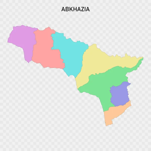 Изолированная Цветная Карта Абхазии Границами Регионов — стоковый вектор