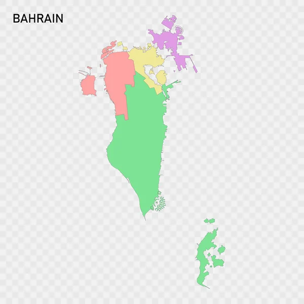 Mapa Aislado Color Bahréin Con Las Fronteras Las Regiones — Vector de stock