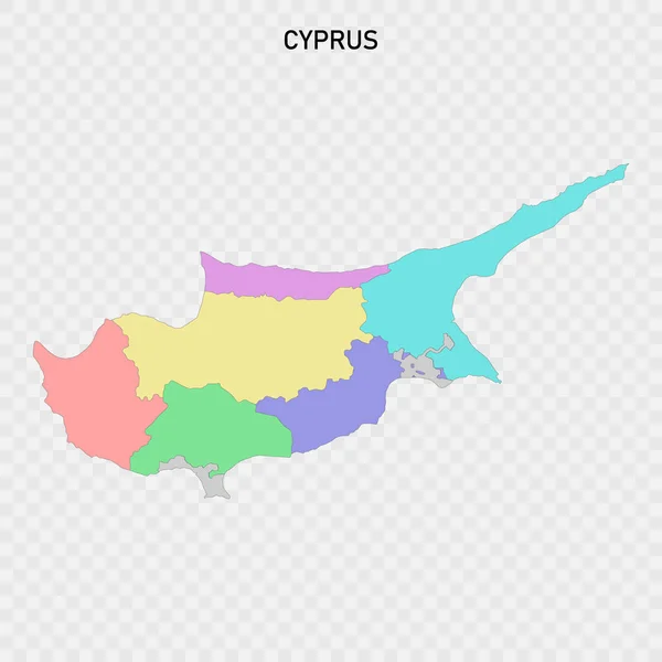 キプロスの孤立した色の地図地域の境界線 — ストックベクタ