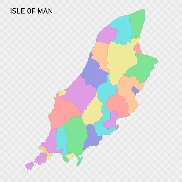 stock vector Isolated colored map of Isle of Man with borders of the regions