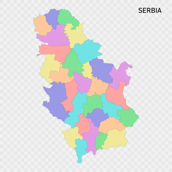 stock vector Isolated colored map of Serbia with borders of the regions