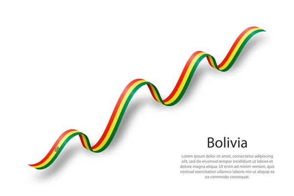 Κυματιστή Κορδέλα Πανό Σημαία Της Βολιβίας Πρότυπο Για Την Ημέρα — Διανυσματικό Αρχείο