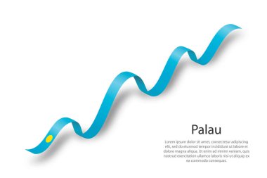 Palau bayrağıyla kurdele ya da bayrak sallıyor. Bağımsızlık Günü şablonu