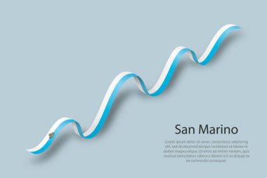 San Marino bayrağıyla kurdele ya da bayrak sallıyor. Bağımsızlık Günü şablonu