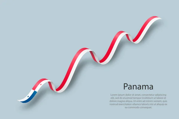 Szalagot Vagy Zászlót Lobogtatva Panama Zászlajával Függetlenségi Nap Sablonja — Stock Vector
