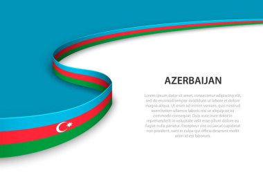 Telif uzayı geçmişi olan Azerbaycan 'ın dalga bayrağı. Sancak veya kurdele vektör şablonu