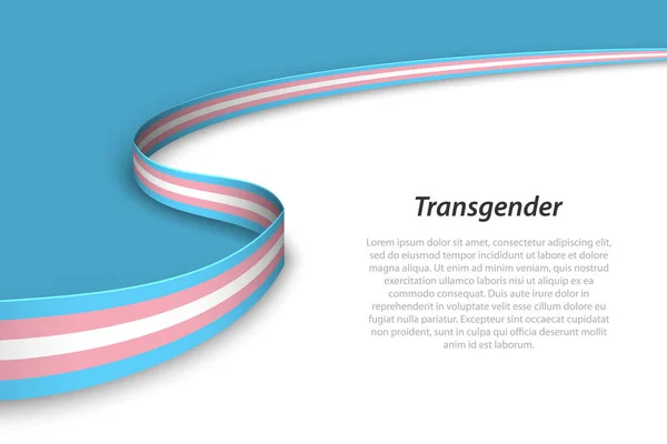 Розмахуючи Стрічкою Або Прапорами Прапором Трансгендерної Гордості Приклад Вектора — стоковий вектор