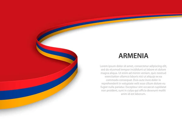 Flagge Armeniens Mit Copyspace Hintergrund Banner Oder Bändchen Vektorvorlage — Stockvektor