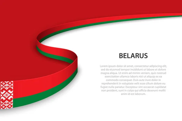 Flaga Fala Białoruś Кополістой Tło Wzór Wektora Sztandaru Lub Wstążki — Wektor stockowy