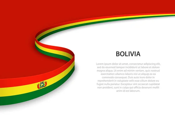 Sventola Bandiera Della Bolivia Con Sfondo Copyspace Modello Banner Nastro — Vettoriale Stock