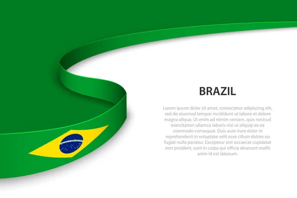 Flagge Brasiliens Mit Copyspace Hintergrund Banner Oder Bändchen Vektorvorlage — Stockvektor