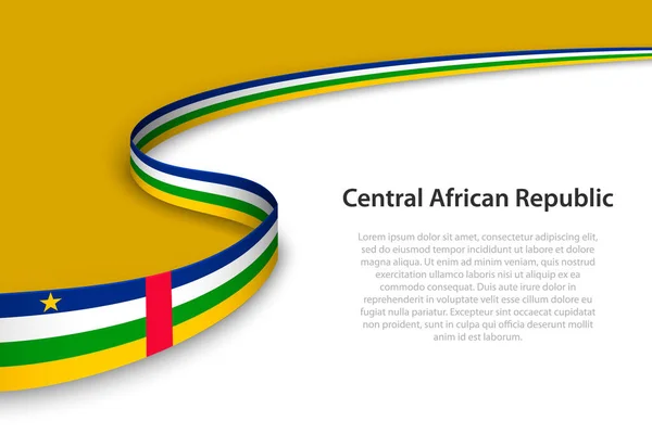 Wave Flagga Centralafrikanska Republiken Med Copyspace Bakgrund Mall För Banderoll — Stock vektor