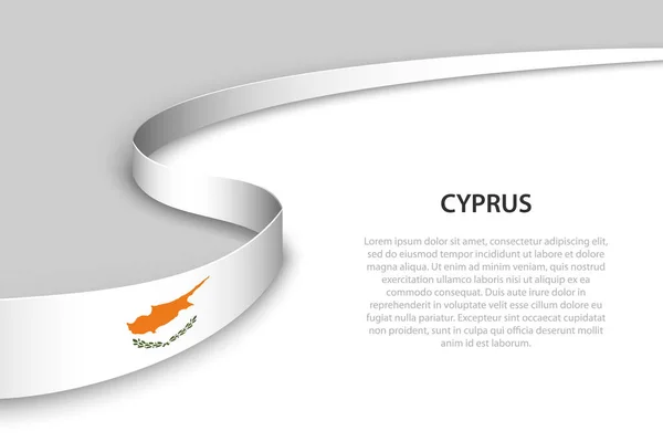 Flagge Zyperns Mit Copyspace Hintergrund Banner Oder Bändchen Vektorvorlage — Stockvektor