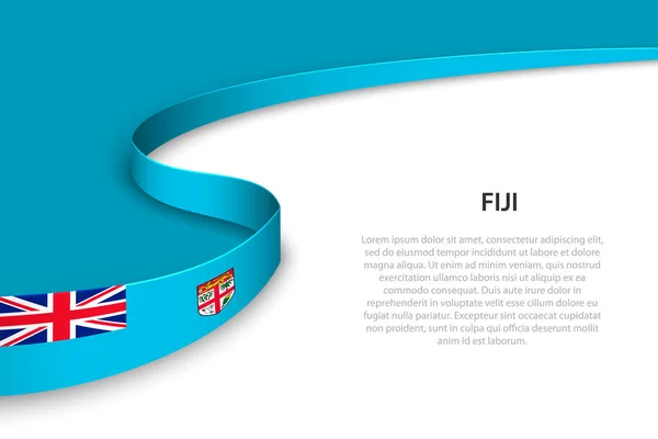 Flagge Von Fidschi Mit Copyspace Hintergrund Banner Oder Bändchen Vektorvorlage — Stockvektor