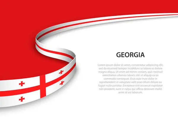 Flagge Georgiens Mit Copyspace Hintergrund Banner Oder Bändchen Vektorvorlage — Stockvektor