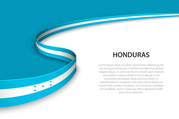 Волновой Флаг Гондураса Копикосмическим Фоном Шаблон Вектора Баннера Ленты — стоковый вектор