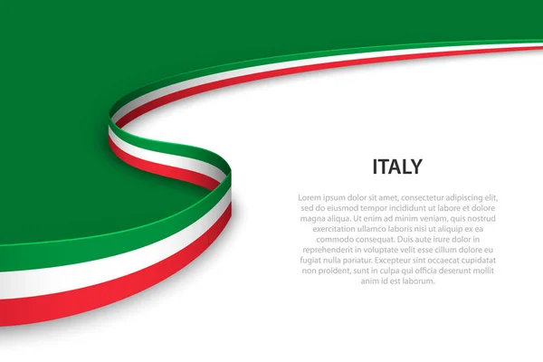 Bandiera Italia Con Sfondo Copyspace Modello Banner Nastro Vettoriale — Vettoriale Stock