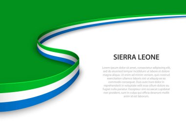 Telif uzayı geçmişi olan Sierra Leone 'nin dalga bayrağı. Sancak veya kurdele vektör şablonu