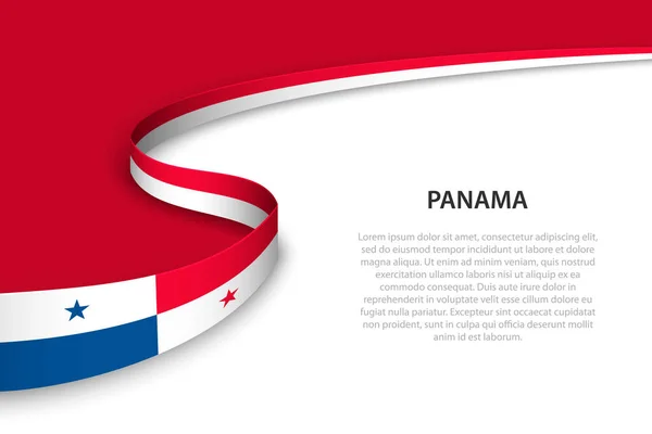 Bandera Panamá Con Fondo Copyspace Plantilla Vector Banner Cinta — Archivo Imágenes Vectoriales