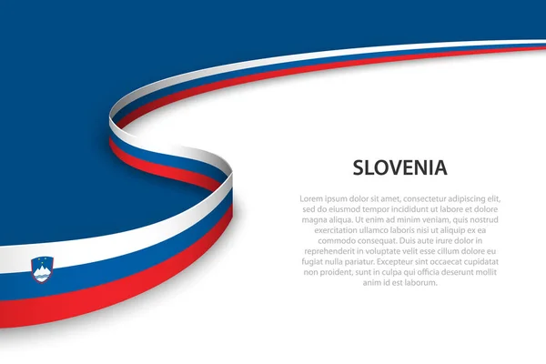 Bandeira Onda Eslovênia Com Fundo Copyspace Modelo Vetor Faixa Fita — Vetor de Stock