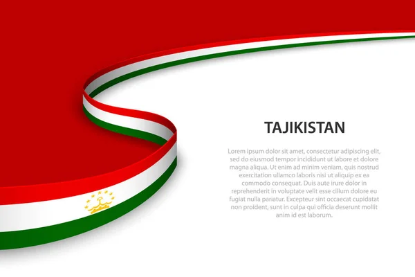 Flagge Von Tadschikistan Mit Copyspace Hintergrund Banner Oder Bändchen Vektorvorlage — Stockvektor