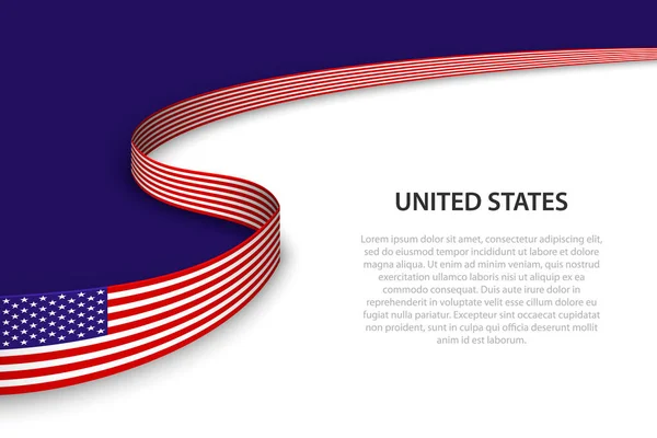 Vlajka Spojených Států Copyspace Pozadím Šablona Vektoru Pruhu Nebo Stuhy — Stockový vektor