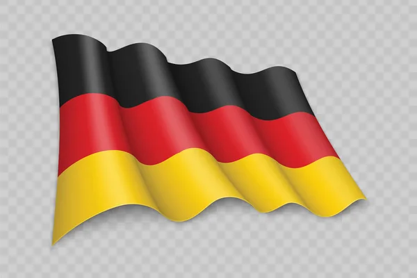 Bandera Ondeante Realista Alemania Sobre Fondo Transparente — Archivo Imágenes Vectoriales