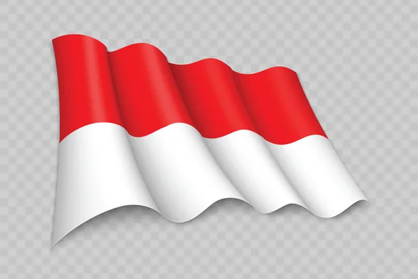 Реалистичный Флаг Индонезии Прозрачном Фоне — стоковый вектор