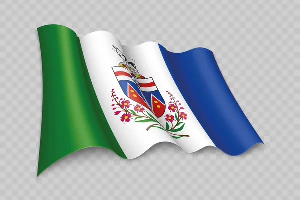 Bandiera Sventolante Realistica Dello Yukon Uno Stato Del Canada Sfondo — Vettoriale Stock