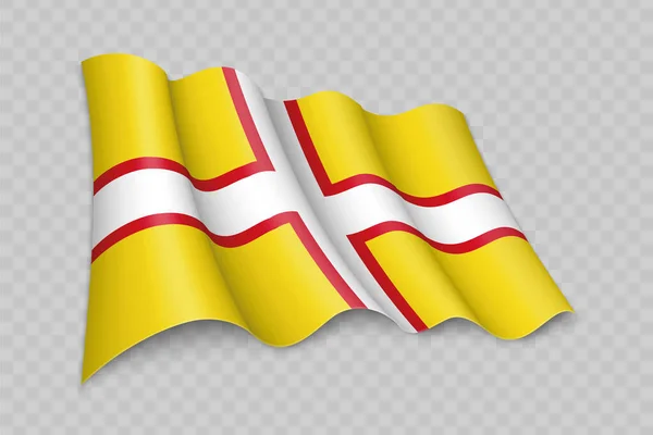 웨이크 플래그 Flag Dorset 배경을 잉글랜드의 백국이다 — 스톡 벡터